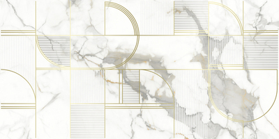 Декоративная плитка Laparet 04-01-1-18-03-00-3608-1 х9999285812 Laurel 60x30 белая глазурованная глянцевая под мрамор / геометрию