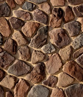 Камень искусственный White Hills 607-90 Хантли 11x5 / 28x22.5 / вариативный размер коричневый рельефный / матовый