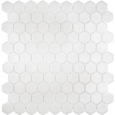 Мозаика Vidrepur С0003100 Hex № 100 Antid. 30.7х31.7 (на сетке) белая противоскользящая моноколор, чип гексагон