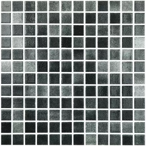 Мозаика Vidrepur Colors № 509 (на сцепке) 31.7х39.6 черная глянцевая авантюрин, чип 25x25 квадратный