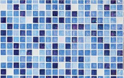 Мозаика Ezarri Растяжка ROCK №5 49.5x49.5 голубая / перламутровая глянцевая