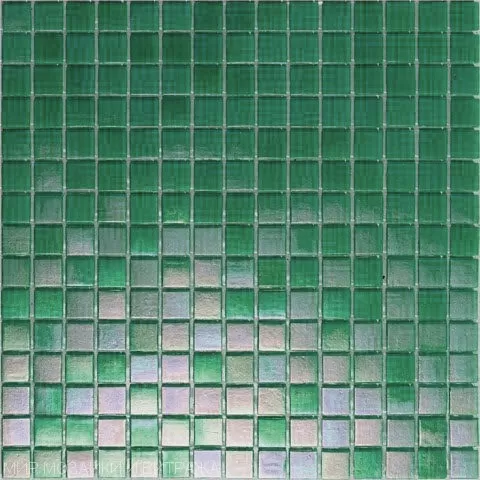 Мозаика Rose Mosaic WA24 Rainbow 31.8x31.8 зеленая глянцевая перламутр, чип 15x15 квадратный