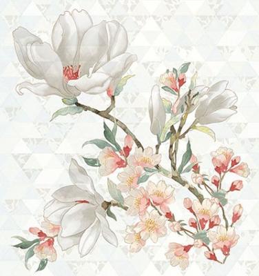 Панно Kerlife PRIMAVERA MAGNOLIA BIANCO 75.3x70.9 белое глянцевое флористика