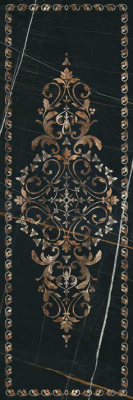 Декор Kerama Marazzi HGD\B441\14037R Греппи 120x40 черный глянцевый под мрамор