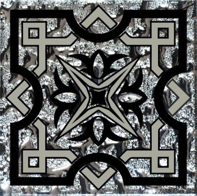 Напольная вставка Роскошная мозаика ВВ 14 8x8 Кассиопея платиновая стеклянная