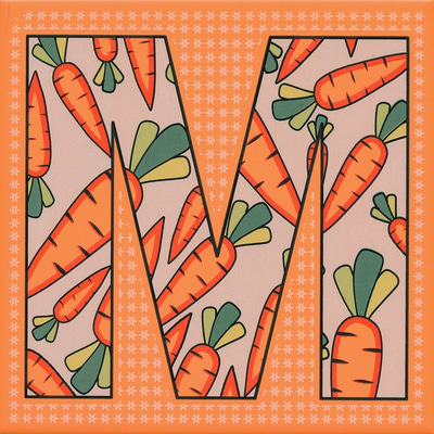 Декор Kerama Marazzi HGD/A547/5187 Сад-огород «Морковь» 20x20 оранжевый матовый с изображением