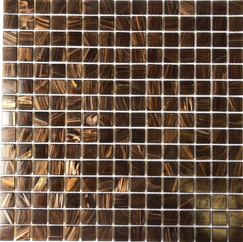 Мозаика Pixel mosaic PIX 117 из стекла 31.6x31.6 коричневая глянцевая под камень, чип 20x20 мм квадратный
