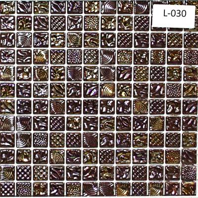 Мозаика Gidrostroy Glass Mosaic L-030 31.7x31.7 стеклянная темно-серая глянцевая, чип 25x25 квадратный