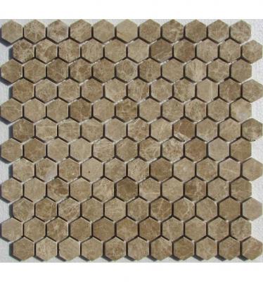 Мозаика FK Marble 35235 Hexagon Emperador Light 29.5x28 коричневая полированная