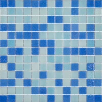 Мозаика Togama Caribe Pool & Wellness SPA 34x34 голубая / синяя глянцевая / рельефная под камень