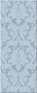 Настенная плитка Azori 503181101 Chateau Blue 20.1x50.5 голубая матовая с орнаментом