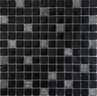 Мозаика Orro mosaic VESTA BLACK 30x30 микс черная/серая глянцевая, чип 23x23 квадратный