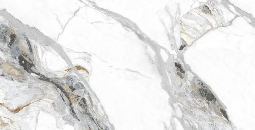 Керамогранит Bonaparte Ival White 60x120 белый / серый полированный под мрамор