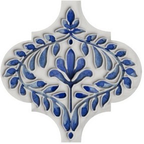 Декоративная плитка Kerama Marazzi VT/A316/65000 Арабески Майолика 1 6.5х6.5 бело-голубая глянцевая с орнаментом