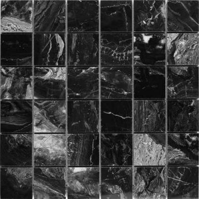 Мозаика Velsaa RP-127436-03 Ониче Черный (Detroit Black) Mosaic 30x30 черная полированная под мрамор, чип 47х47 мм квадратный