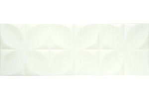 Керамогранит Fanal Albi Blanco Flor 90 31.6x90 белый глазурованный матовый 3d узор
