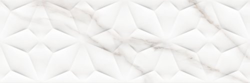 Настенная плитка EspinasCeram SBF13090 Skyland Bookmatch Face 1 30x90 белая рельефная глянцевая под мрамор / 3D узор
