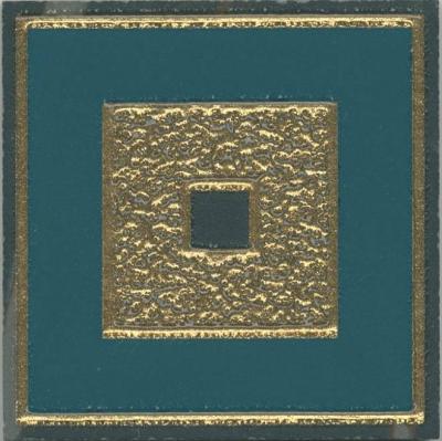 Напольная вставка Kerama Marazzi AD\B462\SG9322 Алькала 7x7 золотой / зеленая глянцевая с орнаментом