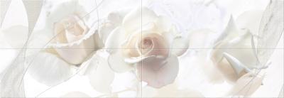 Панно Eletto Ceramica 586482001 Calacatta Rosa 48.4x140 белое матовое флористика
