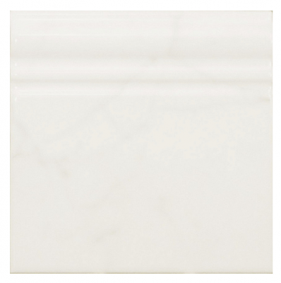 Бордюр Equipe 23095 Carrara 15x15 белый глянцевый под камень