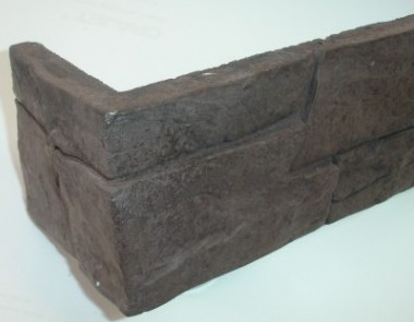 Угловой элемент Zikkurat Безенгийская стена 1-28-01 9x19 коричневый рельефный под камень