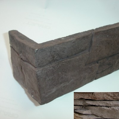 Угловой элемент Zikkurat Дарьял 01-42-15 9x19 серый рельефный под камень