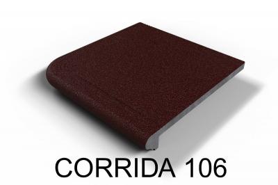 Ступень угловая Элит Бетон Corrida 106 33х33 красно-коричневая глазурованная матовая под камень
