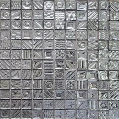 Мозаика Роскошная мозаика МС 2170 30x30 моно платиновая рисунок глянцевая, чип 23x23 квадратный
