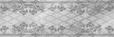 Декоративная плитка Eurotile Ceramica 775 Eclipse 89.5x29.5 серая / черная глянцевая с орнаментом