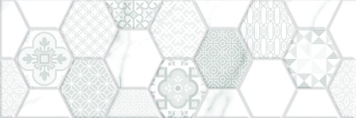 Настенная плитка EM-TILE УТ-00009267 Avila Sot Patch 20x60 белая матовая орнамент