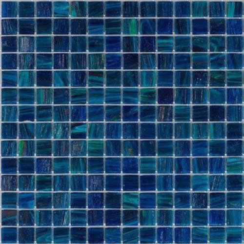Мозаика Rose Mosaic GA157 Gold Star 31.8x31.8 синяя глянцевая авантюрин, чип 10x10 квадратный