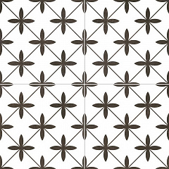 Напольная плитка Dualgres CHIC COLLECTION Poole White 45x45 белая / черная глазурованная матовая пэчворк