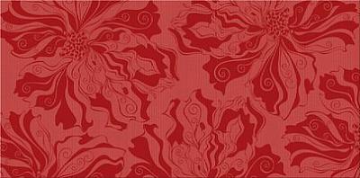 Настенная плитка Azori 502291101 Валькирия Кармин 20.1x40.5 красная глазурованная матовая флористика
