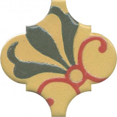 Декор Kerama Marazzi OS\A38\65000 Арабески Майолика 6.5x6.5 желтый глянцевый с орнаментом