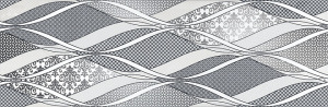 Декор Kerama Marazzi HGD\B313\13000R Руаяль 89.5x30 серый глянцевый с орнаментом