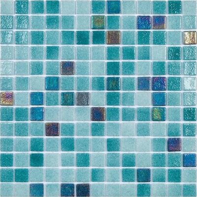 Мозаика Togama Murano Pool & Wellness SPA 34x34 бирюзовая / синяя глянцевая / рельефная под камень