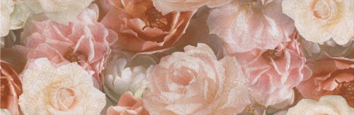 Декоративная плитка Kerama Marazzi STG\A590\13032TR Контарини 30x89.5 (9 мм) розовая / бежевая глянцевая Цветы