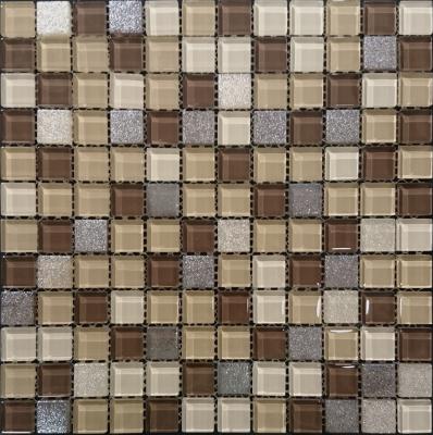 Мозаика Orro mosaic TORONTO 30x30 микс бежевая/коричневая глянцевая стеклянная, чип 23x23 квадратный