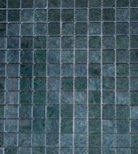 Мозаика Marble Mosaic Square 23x23 India Green Pol 30x30 синяя|зеленая полированная под камень, чип 23x23 квадратный