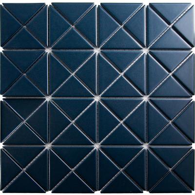 Мозаика Star Mosaic DARK BLUE 25.9x25.9 синяя матовая, чип 60x40 треугольный