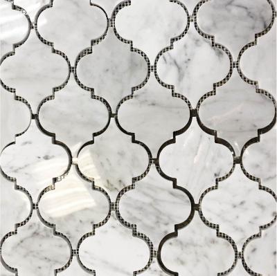 Мозаика Orro mosaic ROVENA BIANCO 25x33.5 белая полированная каменная, чип фигурный