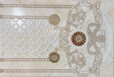 Декор Eurotile Ceramica Madlen Decor 1 27x40 бежевый глянцевый с орнаментом
