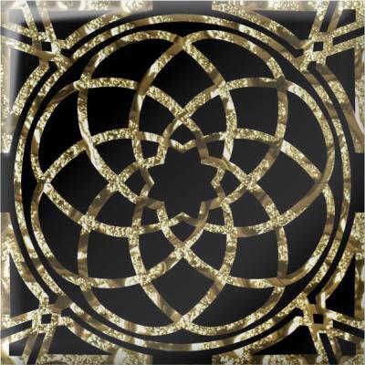 Напольная вставка Роскошная мозаика ВВ 01 8x8 Фортуна золотая стеклянная