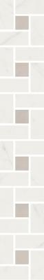 Бордюр Kerama Marazzi SG189\001 Борсари 50.2x8.1 белый матовый под мрамор / с орнаментом