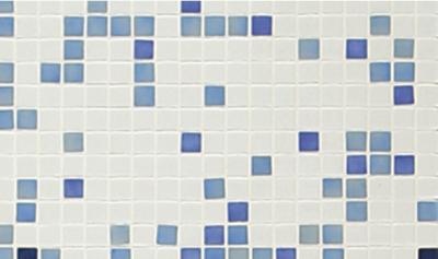 Мозаика Ezarri Растяжка Azul №2 49.5x49.5 белая глянцевая