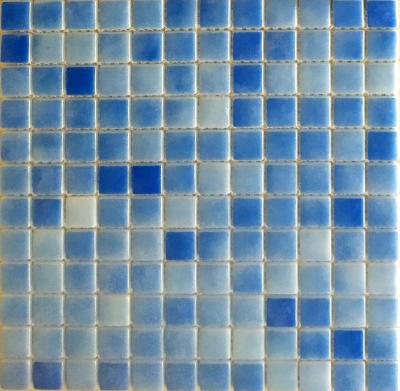Мозаика Gidrostroy Glass Mosaic QN-006 31.7x31.7 стеклянная голубая глянцевая, чип 25x25 квадратный
