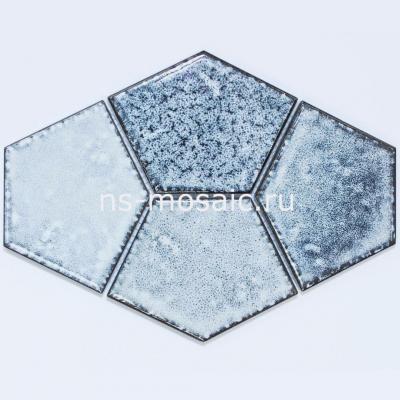 Мозаика NSmosaic RUSTIK R-308 керамика 306х151 синяя глянцевая