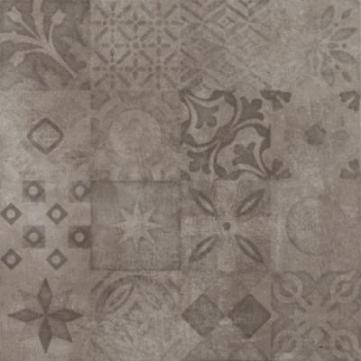 Напольная плитка Argenta Phare Cold Decor 60x60 коричневая матовая с орнаментом