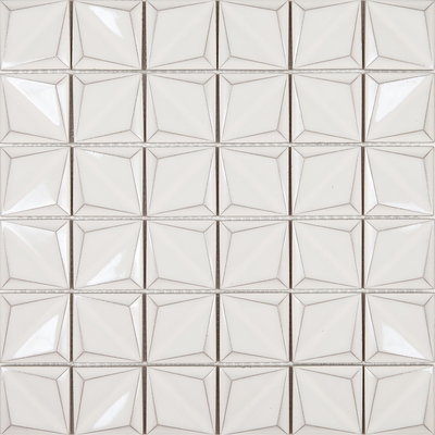 Мозаика Imagine!lab KKV50-4R 30.6x30.6 белая рельефная / глянцевая моноколор