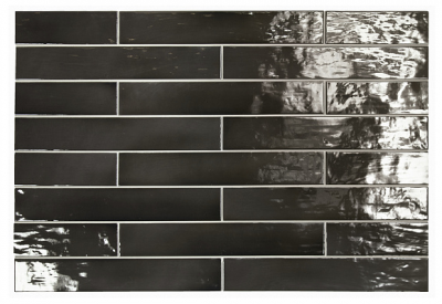 Настенная плитка Equipe 26926 Manacor Black 6,5x40 черная глянцевая моноколор